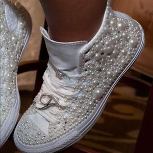 Wedding beaded pearl converses